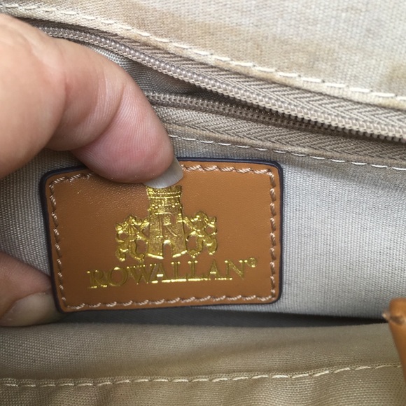 Rowallan Peach Yellow Tan 3 Section Lthr Shldr Bag - Picture 5 of 8